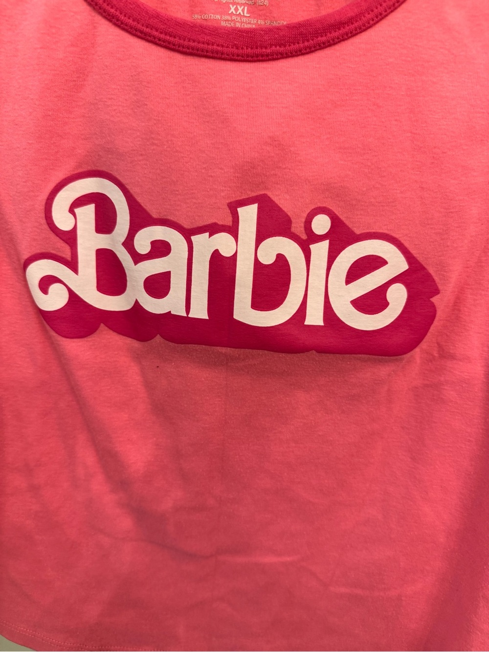 Barbie Girls' Pink Logo Cropped Tank Top - Picture 2 of 4